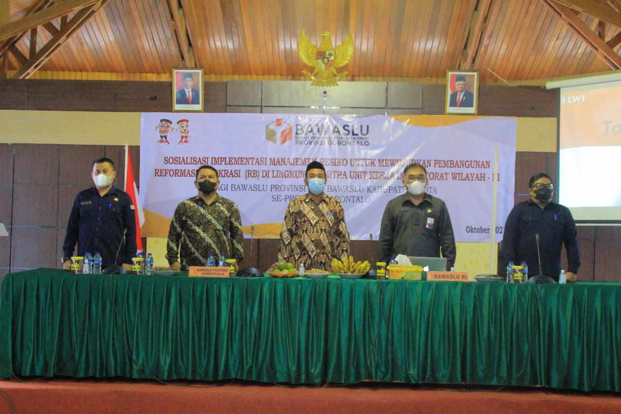 Bawaslu Pohuwato ikuti Sosialisasi Implementasi Manajemen Resiko untuk Mewujudkan Reformasi Birokrasi (RB) Di Lingkungan Mitra Unit Kerja Inspektorat Wilayah “ III