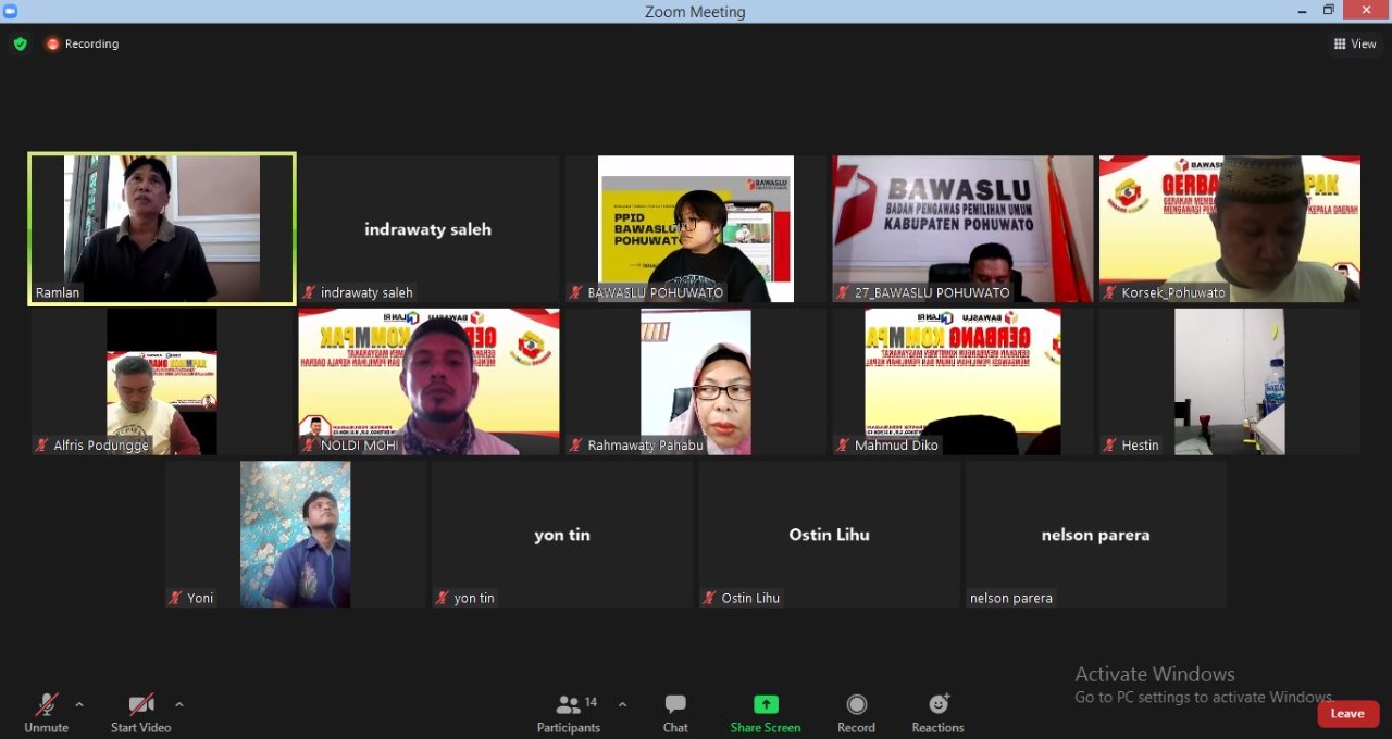 Bawaslu Pohuwato Gelar Rapat Tindaklanjut hasil pengumuman peserta SKPP dan hasil rapat persiapan pelaksanaan SKPP