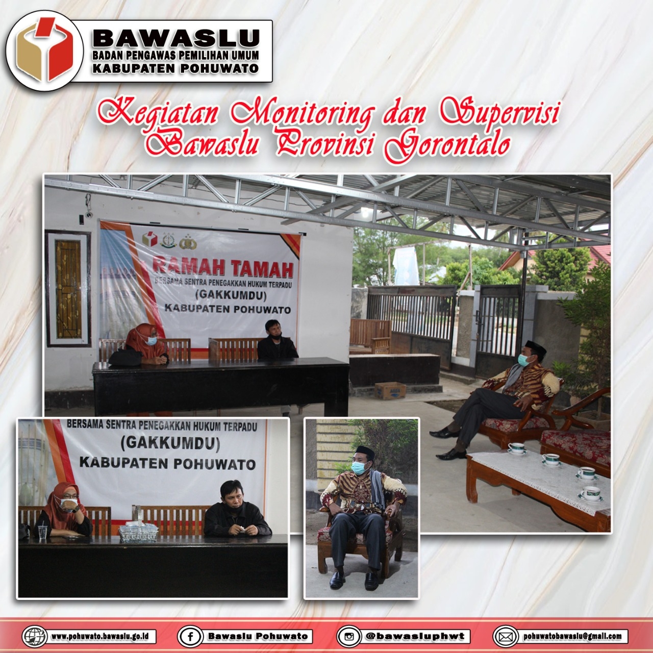 Ketua Bawaslu Provinsi Gorontalo melakukan monitoring dan supervise Penelitian Sinkronisasi DPT Berkelanjutan Triwulan I di Bawaslu Kabupaten Pohuwato.