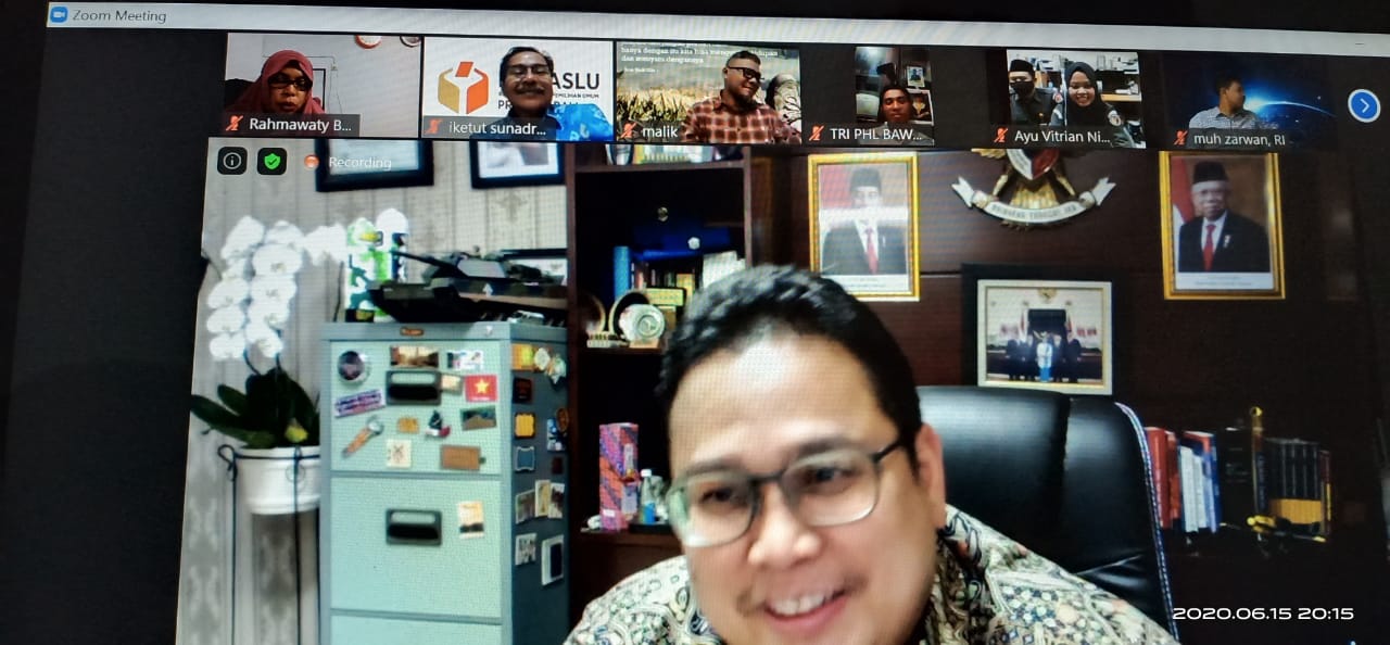 BAWASLU RI GELAR RAPAT TEKNIS PENYELESAIAN SENGKETA PILKADA TAHUN 2020 SECARA DARING