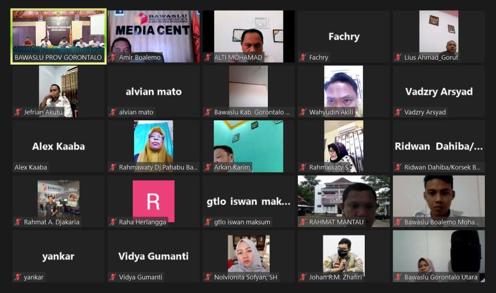 Bawaslu Pohuwato ikuti Rakor & Konsolidasi Laporan Akhir Divisi Hukum, Humas dan Datin