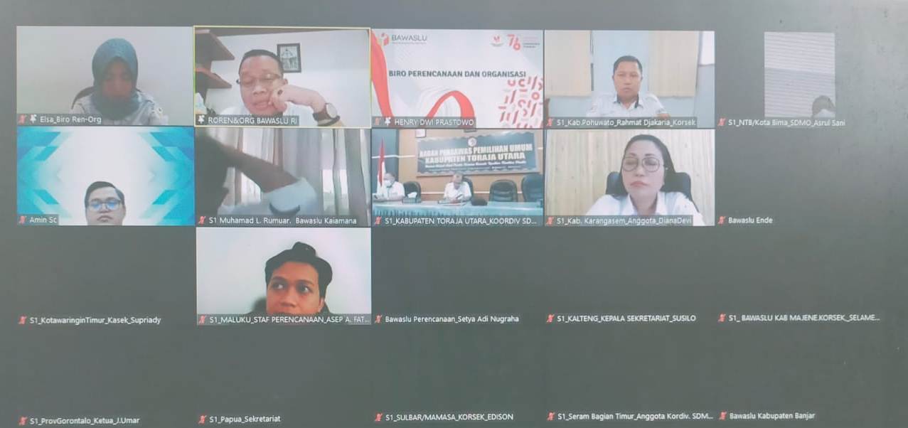 Bawaslu Pohuwato Ikuti Rakor Persiapan Penyusunan Anggaran Hibah Pilkada Serentak Tahun 2024