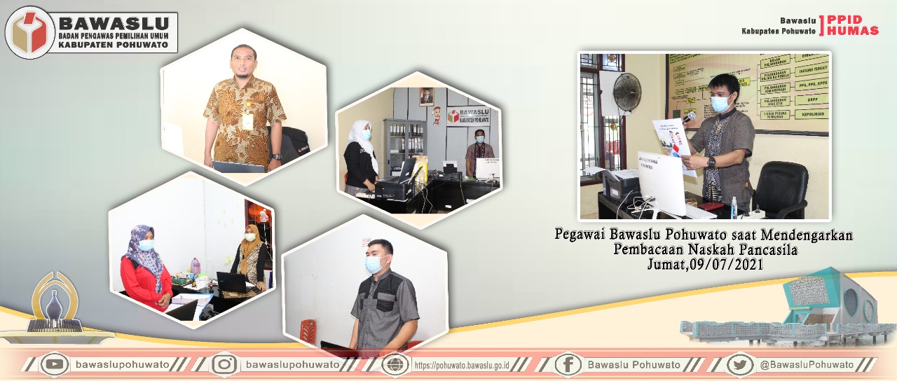 Bawaslu Pohuwato kembali dengarkan Pembacaan Naskah Pancasila
