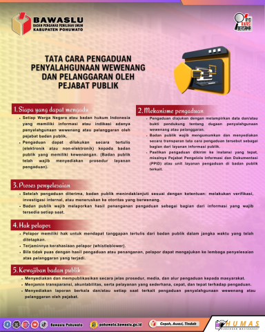 TATA CARA PENGADUAN PENYALAHGUNAAN WEWENANG DAN PELANGGARAN OLEH PEJABAT PUBLIK 