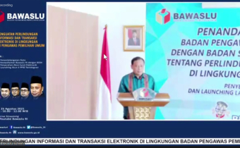 Bawaslu Pohuwato hadiri Acara Penandatanganan Nota Kesepahaman Bawaslu RI dengan BSSN, Penyerahan Akun Email Resmi Bawaslu & Launching e-PPID.