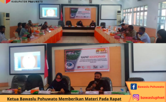 Ketua Bawaslu Pohuwato Memberikan Materi Pada Rapat Koordinasi Persiapan Pendaftaran Bakal Pasangan Calon Bupati dan Wakil Bupati Kabupaten Pohuwato Tahun 2020