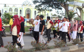 Bawaslu Pohuwato turut serta meriahkan Pencanangan HUT Pohuwato