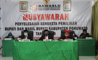 Pembacaan Putusan Penyelesaian Sengketa Proses Pemilihan Bupati dan Wakil Bupati Kabupaten Pohuwato Tahun 2020