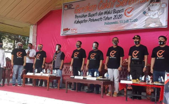 Ketua Bawasalu Pohuwato Hadiri Apel Gerakan Coklit serentak